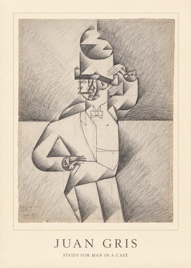 Juan Gris Study for Man in a Café No4 - Póster