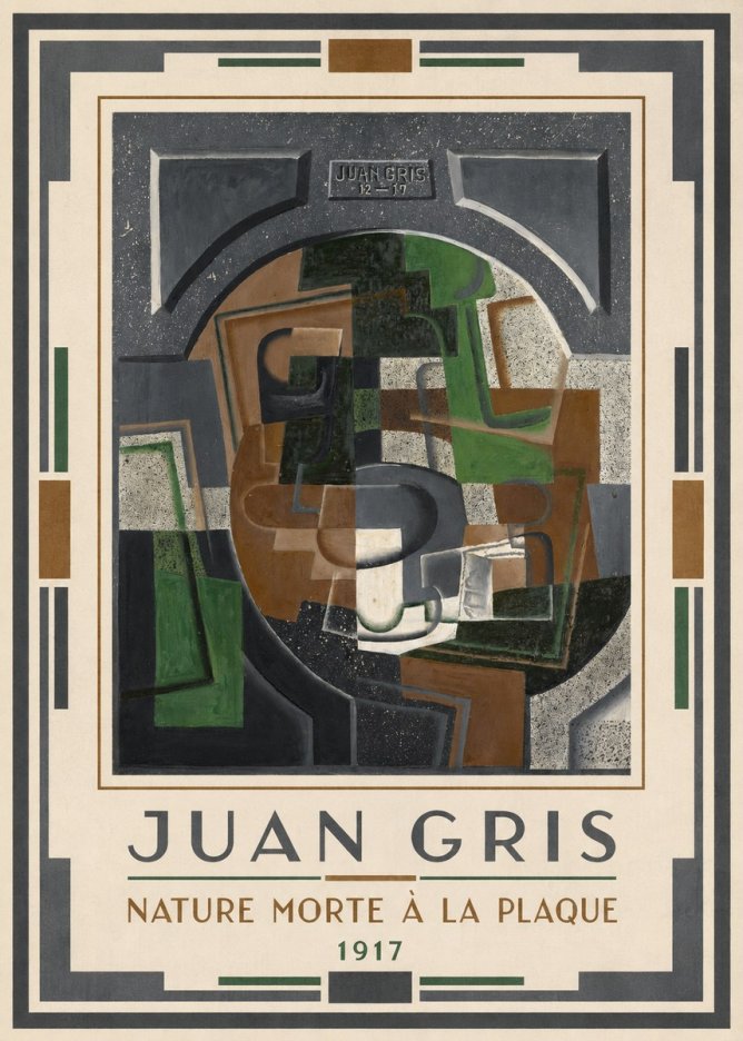 Juan Gris Nature Morte À La Plaque No1 - Póster