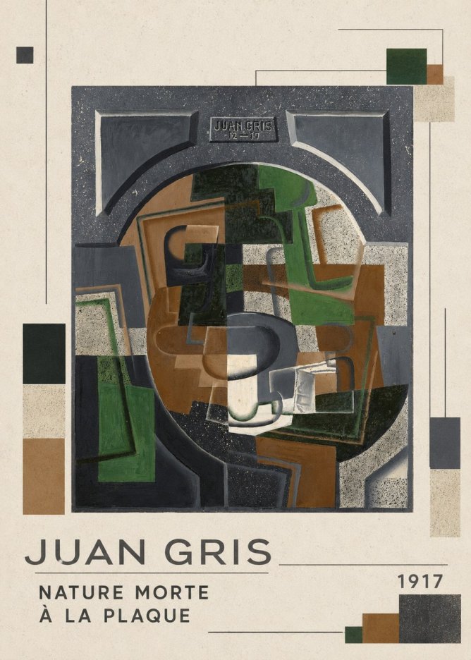 Juan Gris Nature Morte À La Plaque No5 - Póster