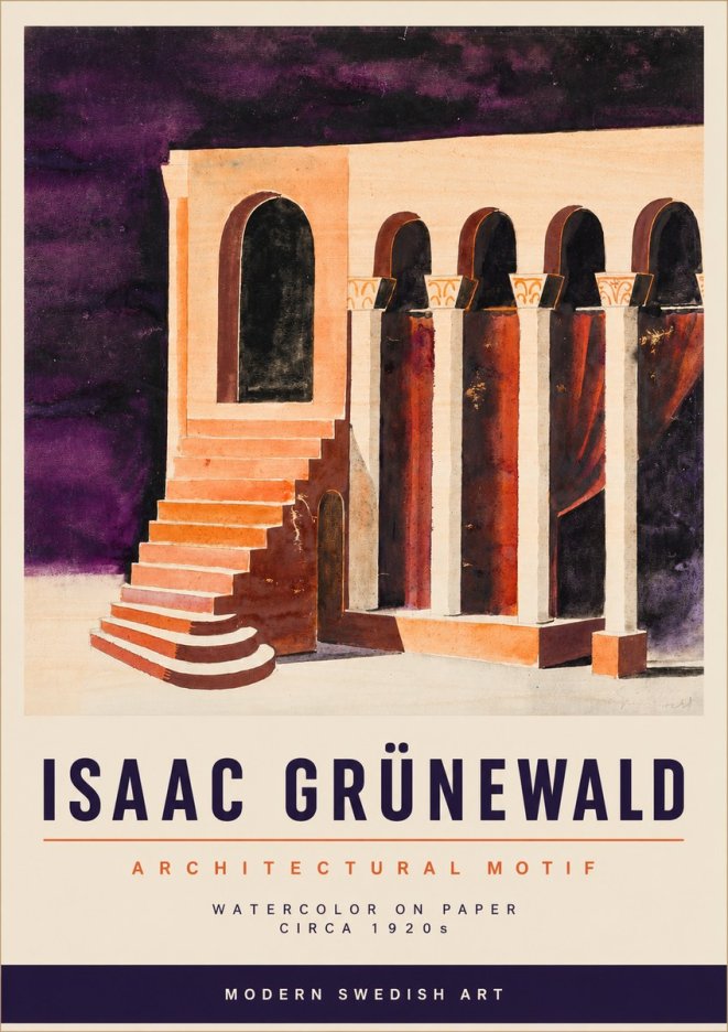 Isaac Grünewald Architectural Motif I No3 - Póster