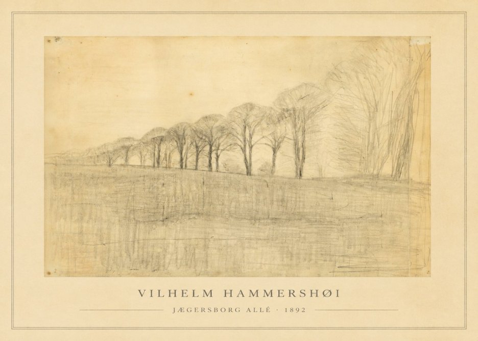 Vilhelm Hammershøi Jægersborg Allé No1 - Póster