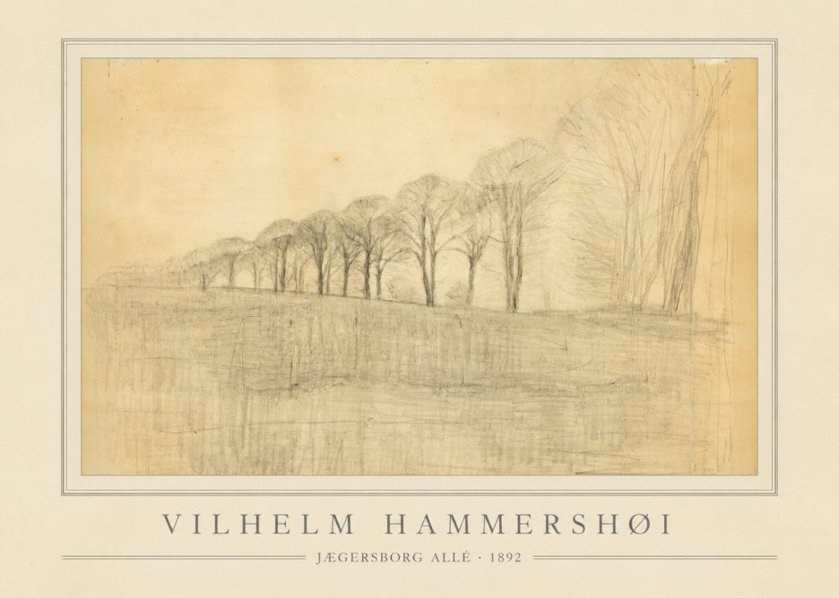 Vilhelm Hammershøi Jægersborg Allé No3 - Póster