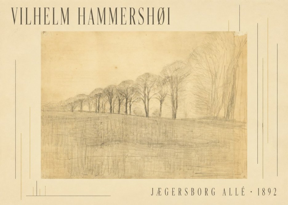 Vilhelm Hammershøi Jægersborg Allé No5 - Póster