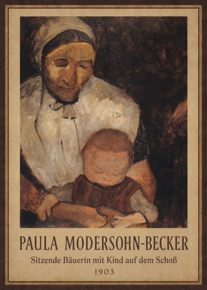 Paula Modersohn-Becker Sitzende Bäuerin Mit Kind Auf Dem Schoß No1 - Póster