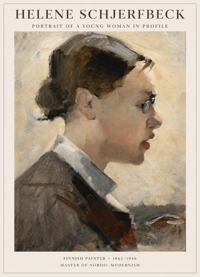 Helene Schjerfbeck Portrait of a Young Woman in Profile No1 - Póster