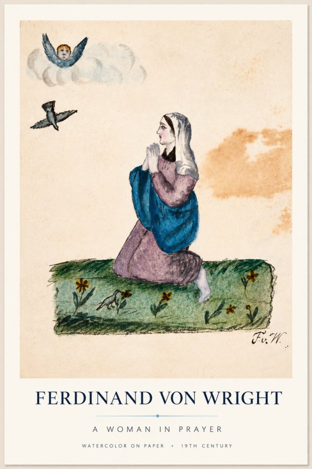 Ferdinand von Wright A Woman in Prayer No1 - Póster