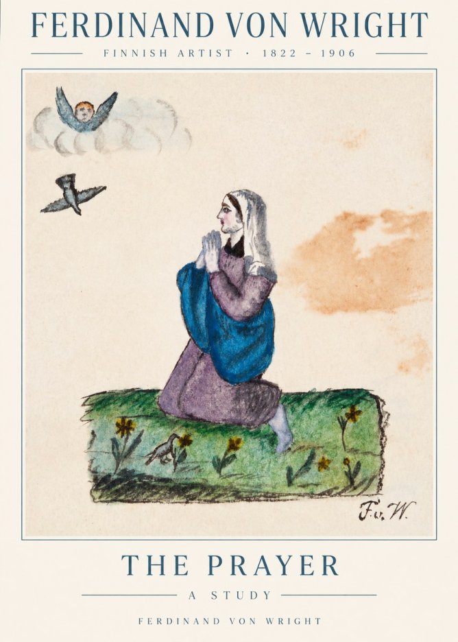 Ferdinand von Wright A Woman in Prayer No3 - Póster