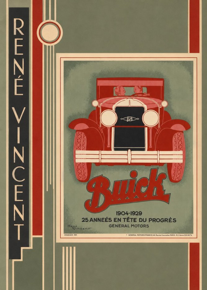 René Vincent Buick - 25 Années En Tête Du Progrès No3 - Póster