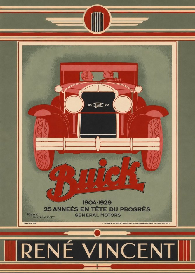 René Vincent Buick - 25 Années En Tête Du Progrès No4 - Póster