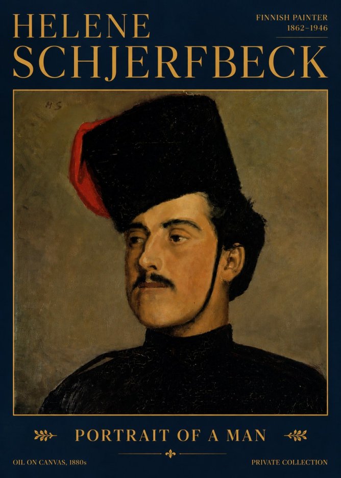 Helene Schjerfbeck Portrait of a Man II No4 - Póster