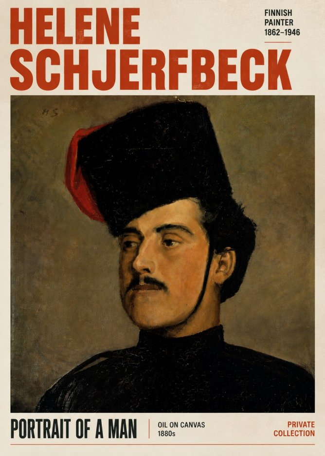 Helene Schjerfbeck Portrait of a Man II No5 - Póster