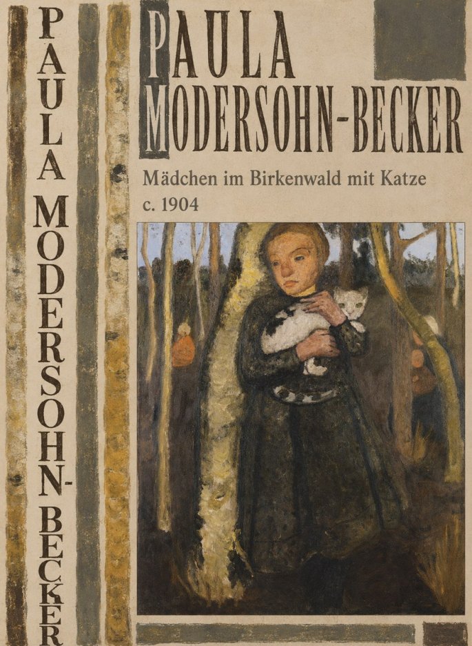 Paula Modersohn-Becker Mädchen Im Birkenwald Mit Katze No6 - Póster