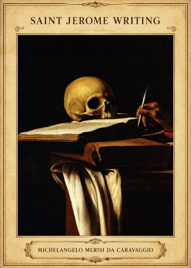 Michelangelo Merisi da Caravaggio Saint Jerome Writing III No5 - Póster