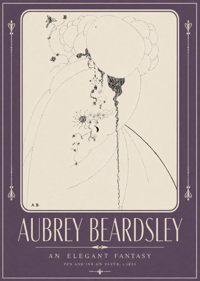 Aubrey Beardsley An Elegant Fantasy No2 - Póster