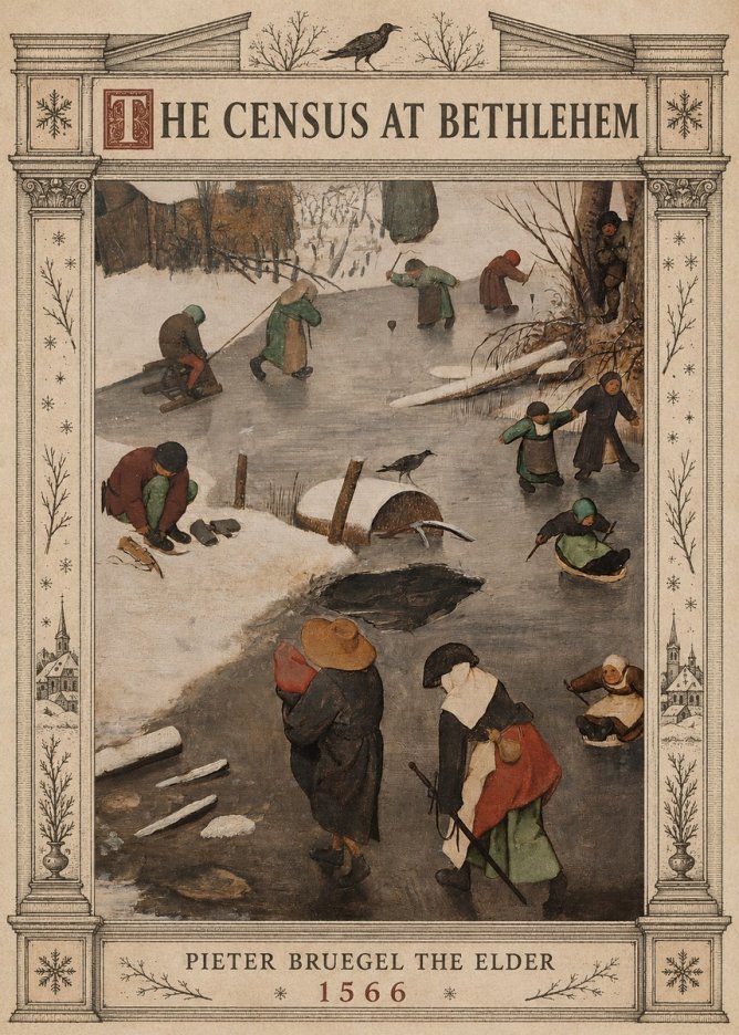 Pieter Bruegel The Census at Bethlehem II No5 - Póster