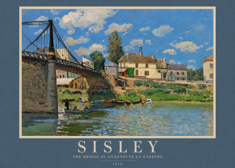 Sisley The Bridge at Villeneuve-la-garenne I No2 - Póster