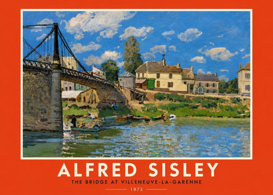Sisley The Bridge at Villeneuve-la-garenne I No6 - Póster