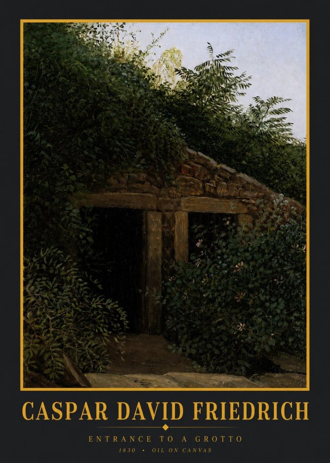 Caspar David Friedrich Entrance to a Grotto No3 - Póster