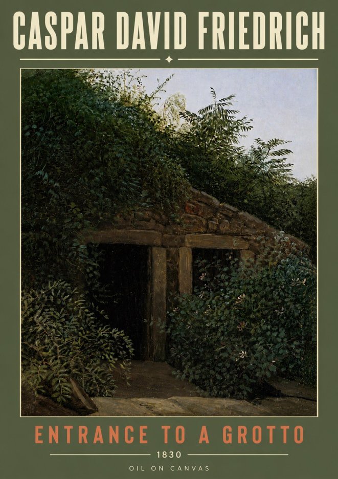 Caspar David Friedrich Entrance to a Grotto No6 - Póster