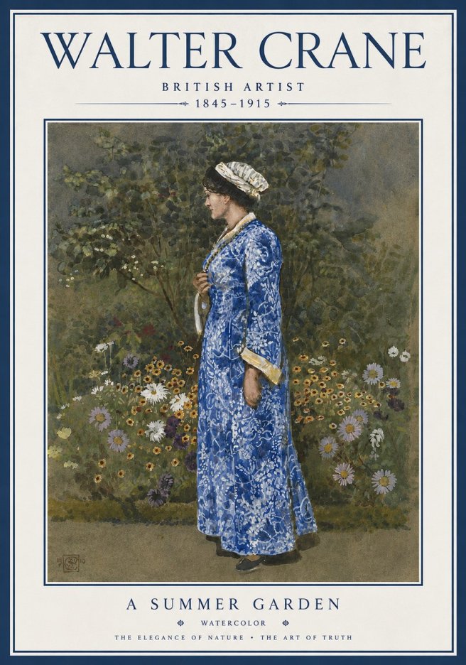 Walter Crane A Summer Garden No5 - Póster