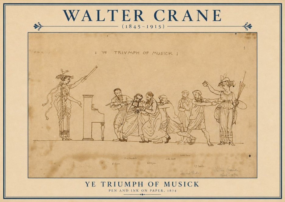 Walter Crane Ye Triumph of Musick No3 - Póster
