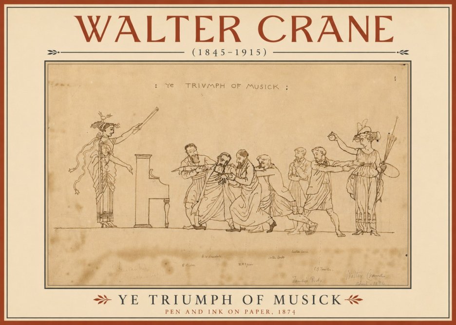 Walter Crane Ye Triumph of Musick No4 - Póster
