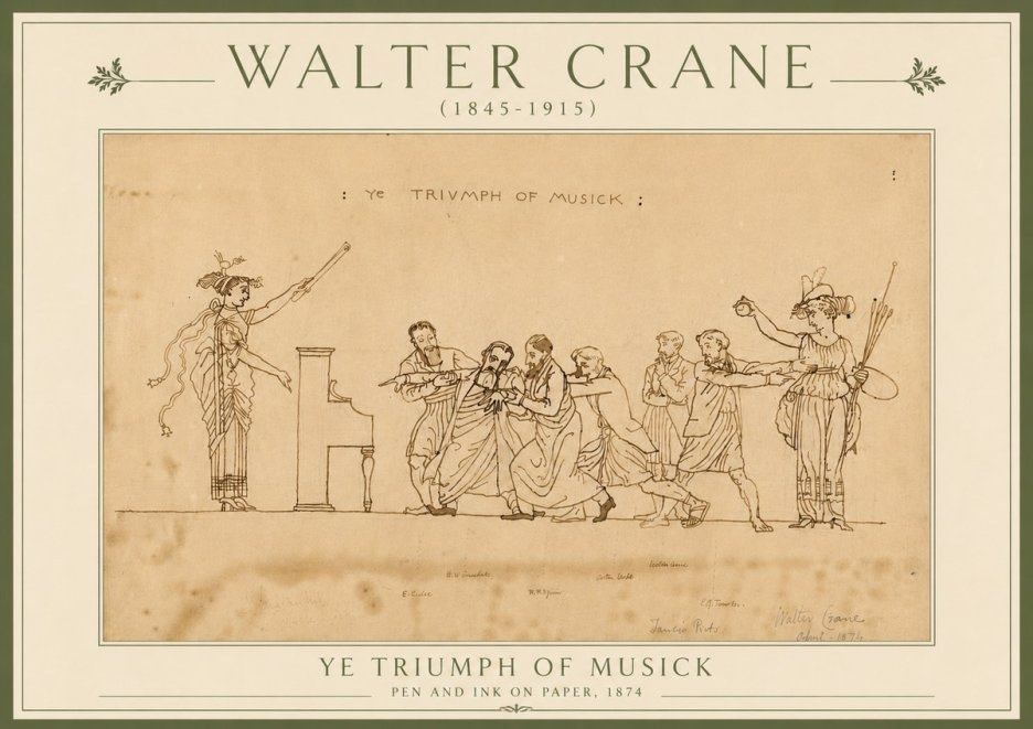 Walter Crane Ye Triumph of Musick No5 - Póster