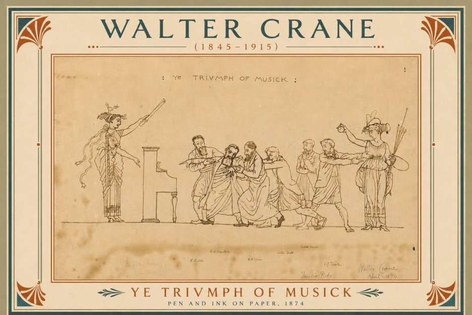 Walter Crane Ye Triumph of Musick No6 - Póster
