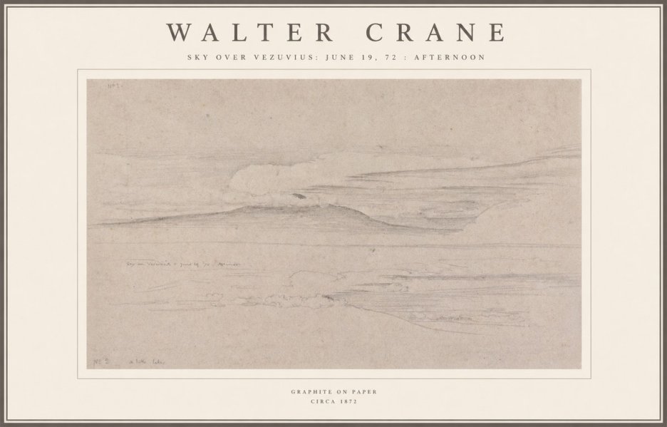 Walter Crane Sky over Vezuvius: June 19, 72 : Afternoon No1 - Póster