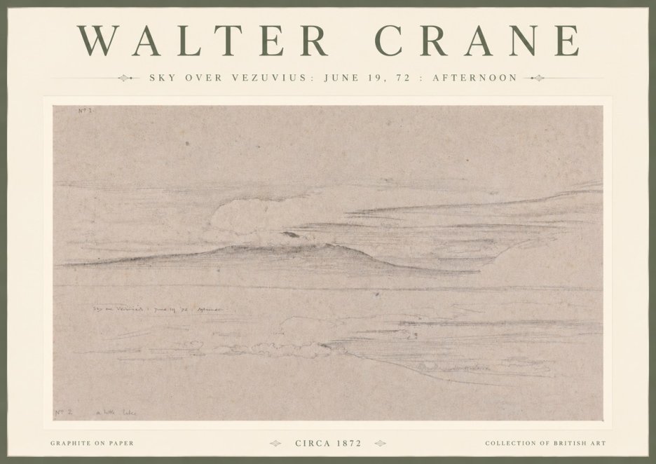Walter Crane Sky over Vezuvius: June 19, 72 : Afternoon No4 - Póster