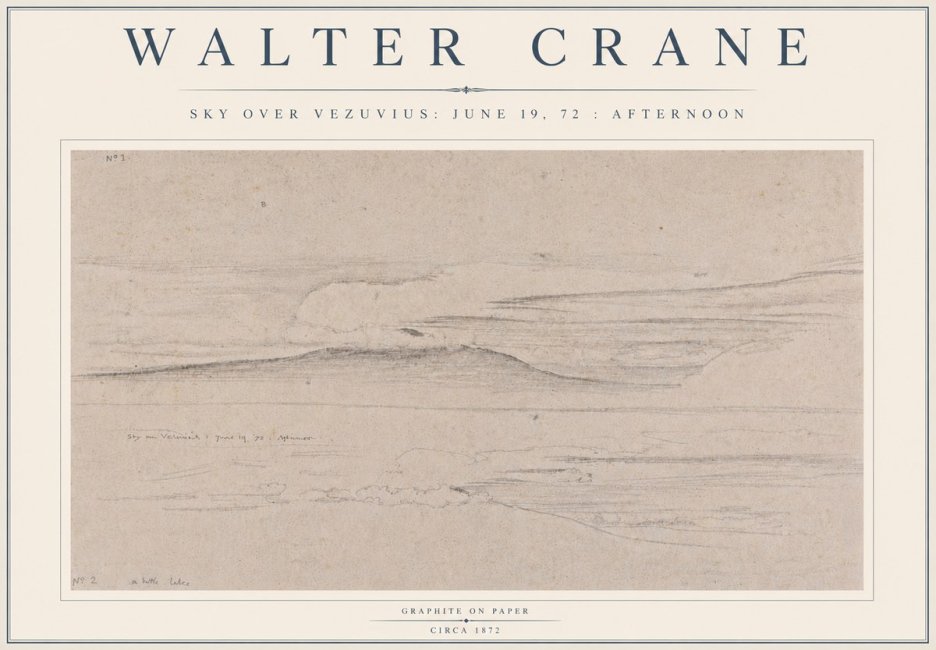Walter Crane Sky over Vezuvius: June 19, 72 : Afternoon No5 - Póster