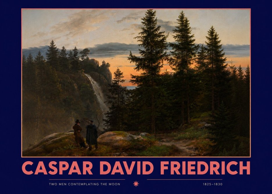 Caspar David Friedrich Two Men Contemplating the Moon I No2 - Póster
