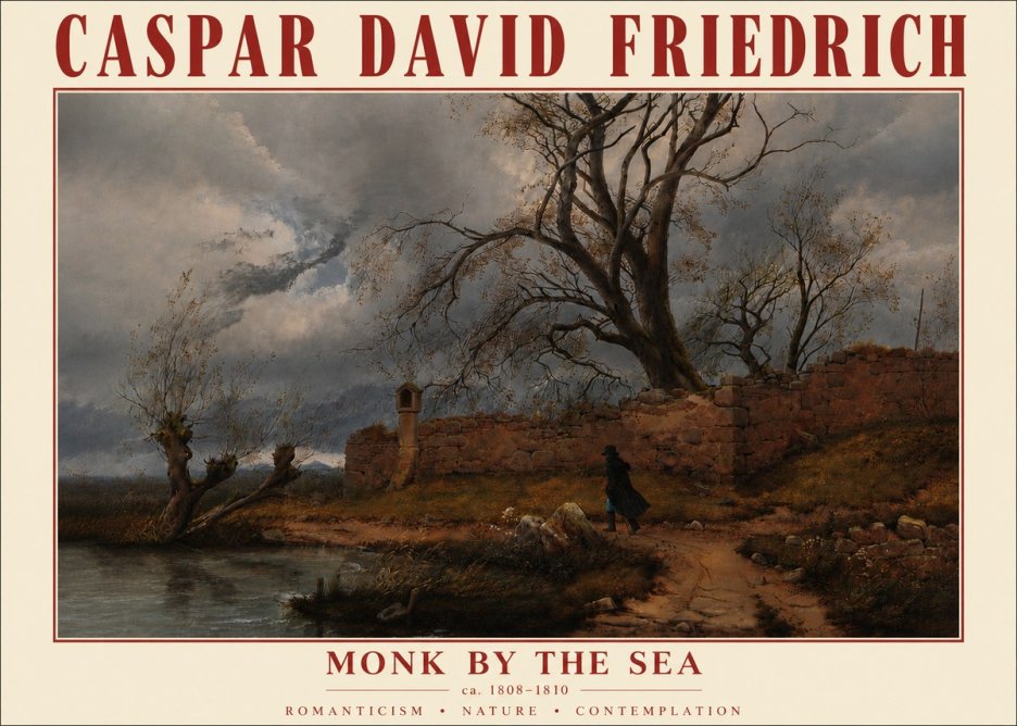 Caspar David Friedrich Autumn Landscape with Ruin No5 - Póster