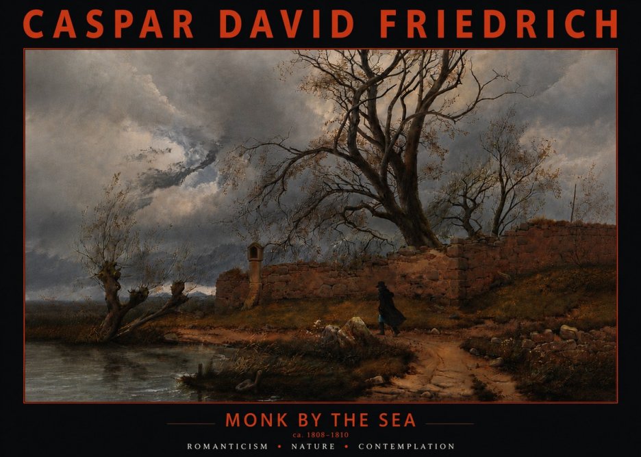 Caspar David Friedrich Autumn Landscape with Ruin No6 - Póster