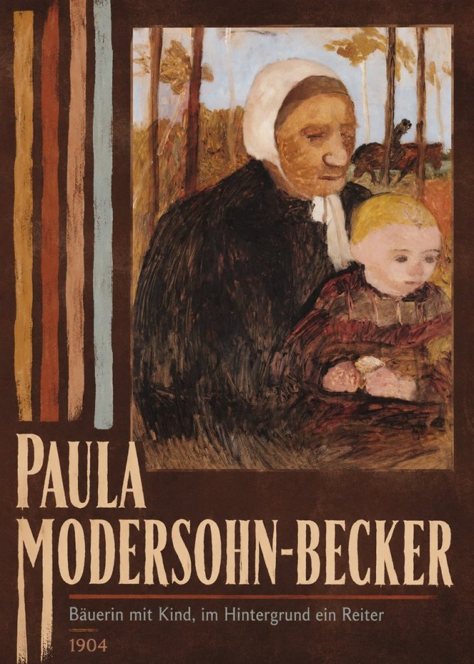 Paula Modersohn-Becker Bäuerin Mit Kind, Im Hintergrund Ein Reiter No5 - Póster