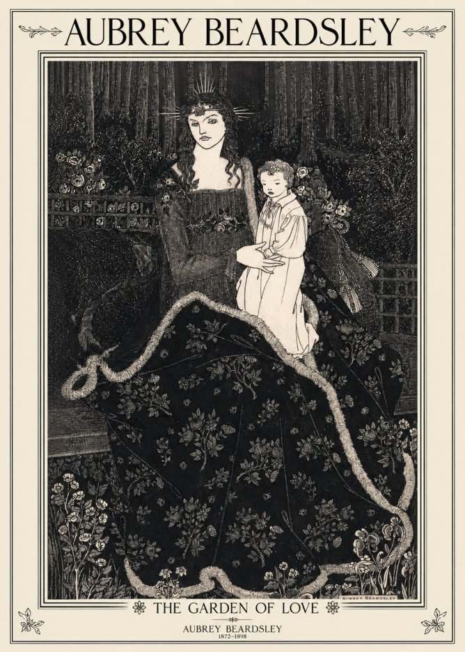 Aubrey Beardsley The Garden of Love No1 - Póster
