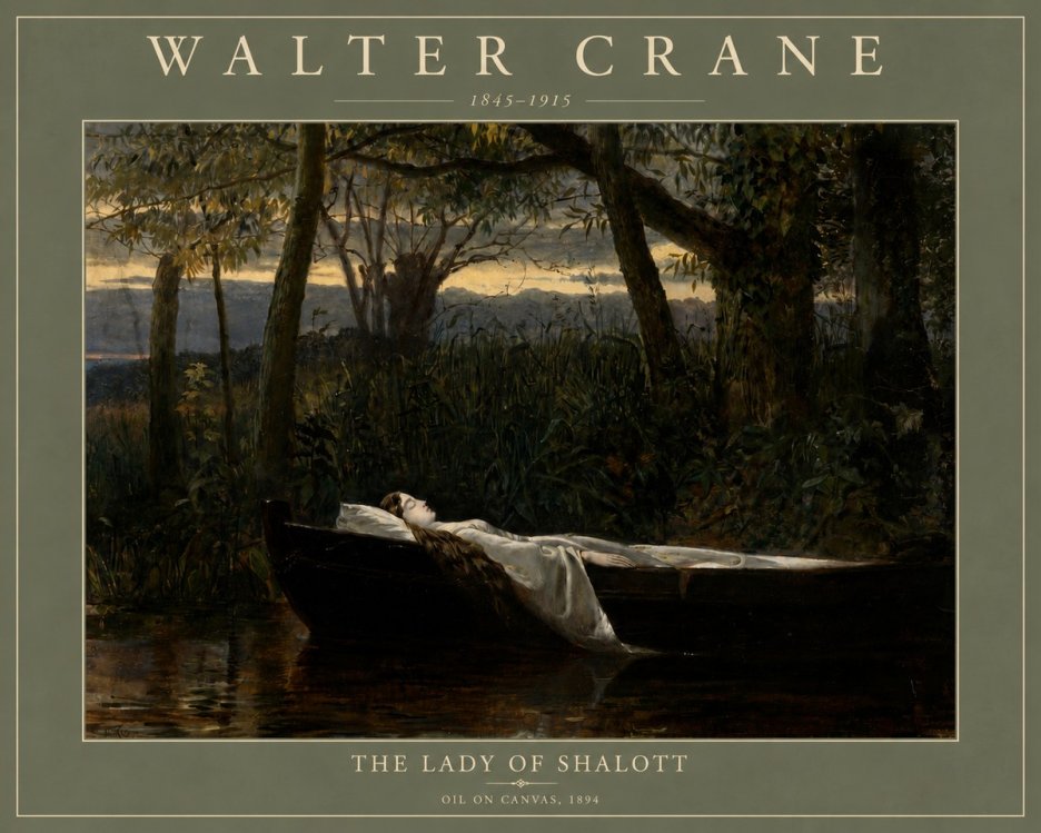 Walter Crane The Lady of Shalott No4 - Póster