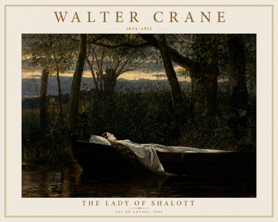 Walter Crane The Lady of Shalott No5 - Póster