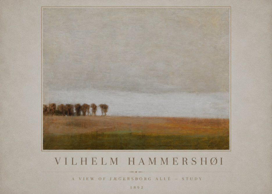 Vilhelm Hammershøi A View of Jægersborg Allé - Study No1 - Póster