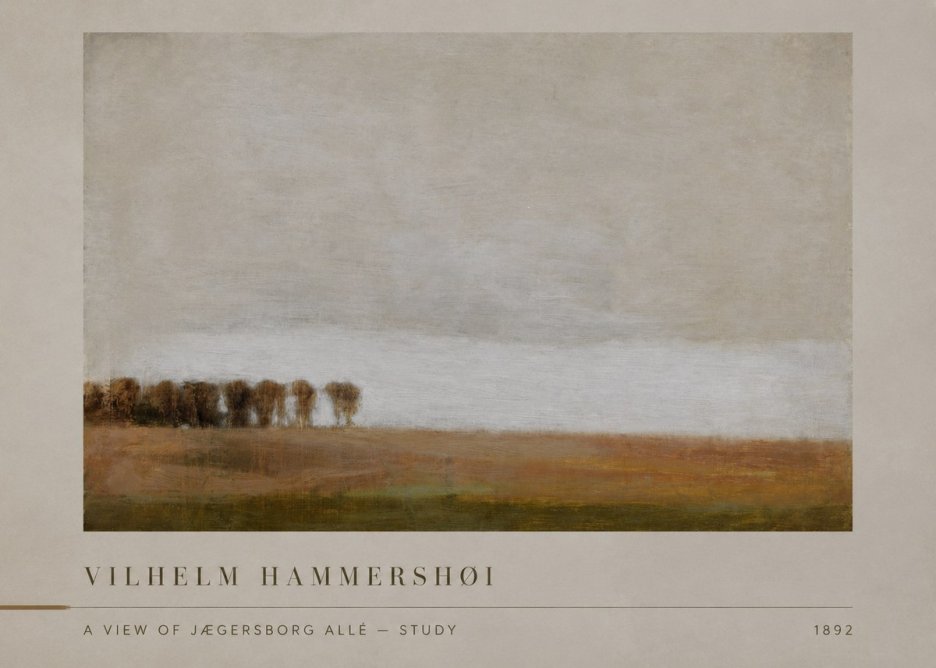 Vilhelm Hammershøi A View of Jægersborg Allé - Study No2 - Póster