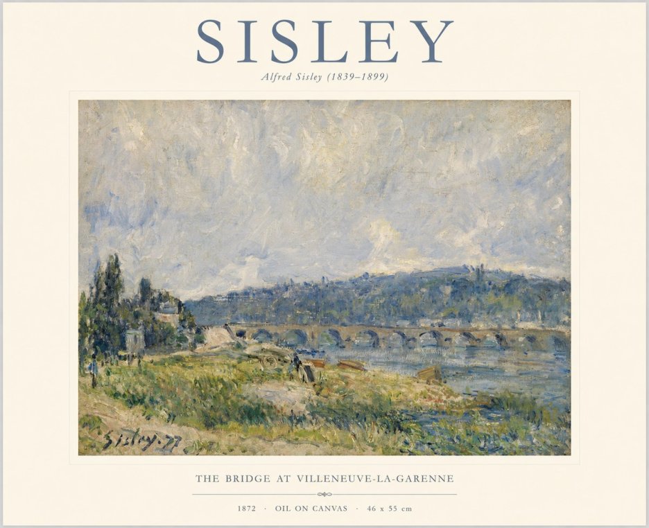 Sisley The Bridge at Villeneuve-la-garenne II No1 - Póster