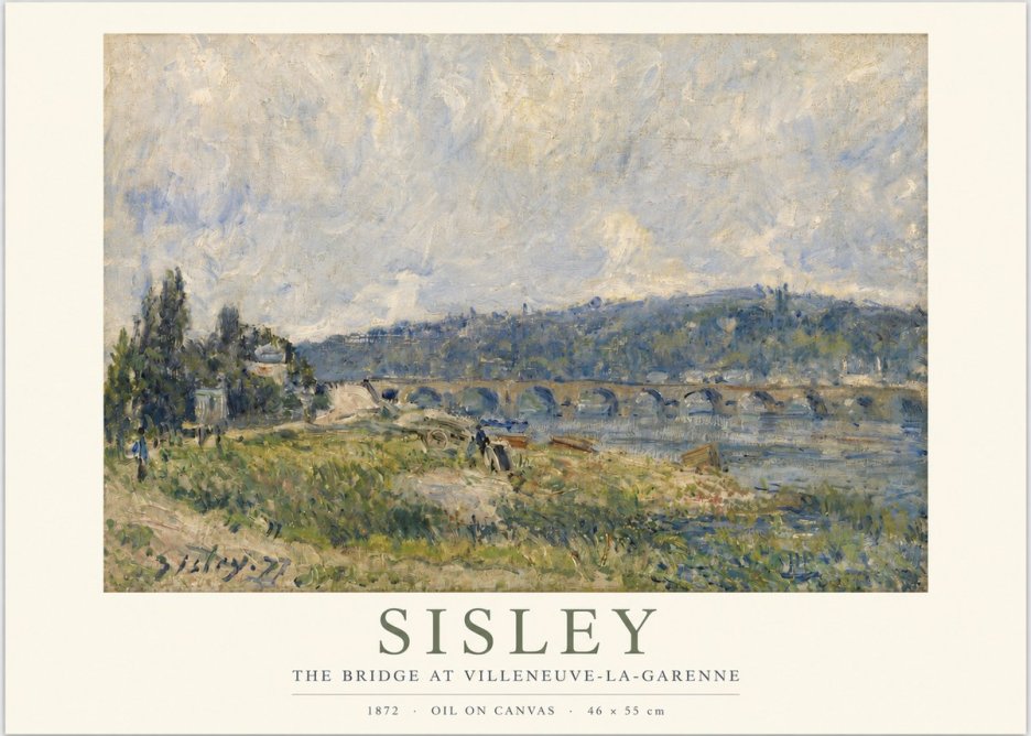 Sisley The Bridge at Villeneuve-la-garenne II No3 - Póster