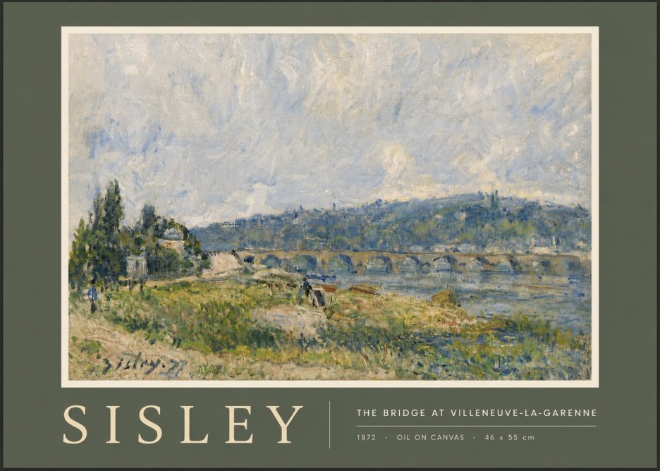 Sisley The Bridge at Villeneuve-la-garenne II No5 - Póster