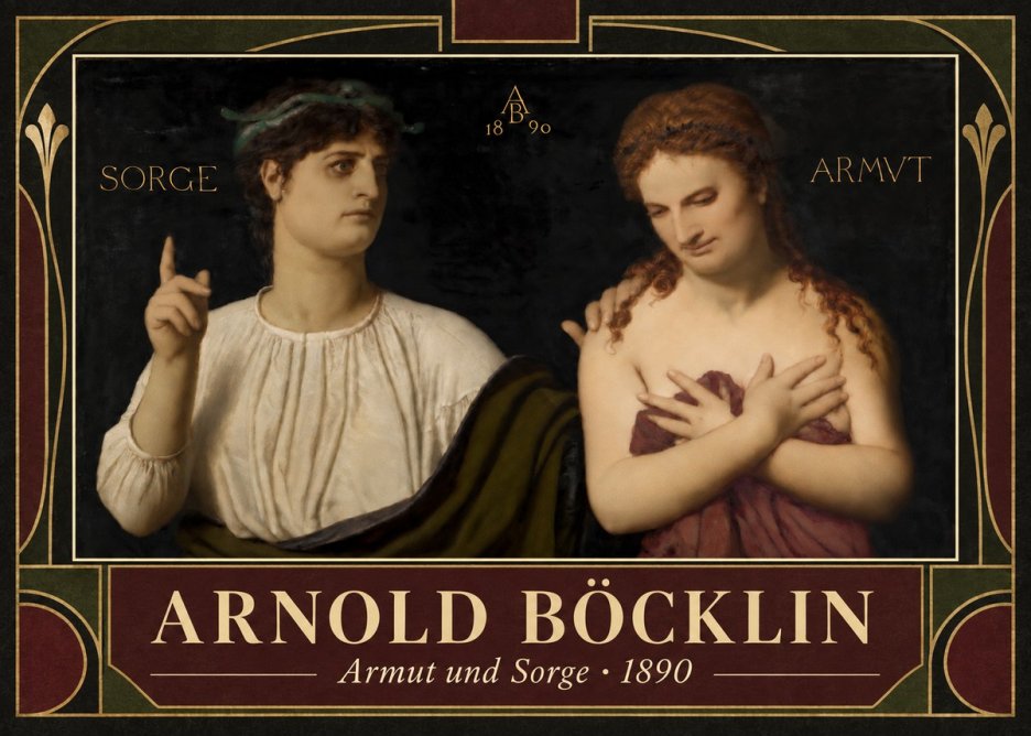 Arnold Böcklin Armut Und Sorge No5 - Póster