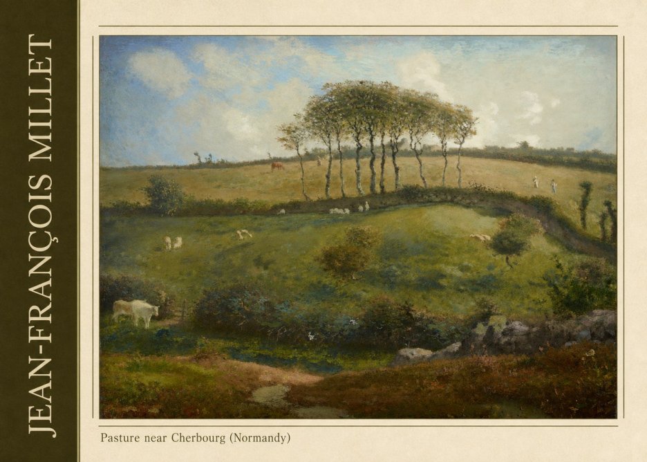 Jean-François Millet Pasture Near Cherbourg (Normandy) No2 - Póster