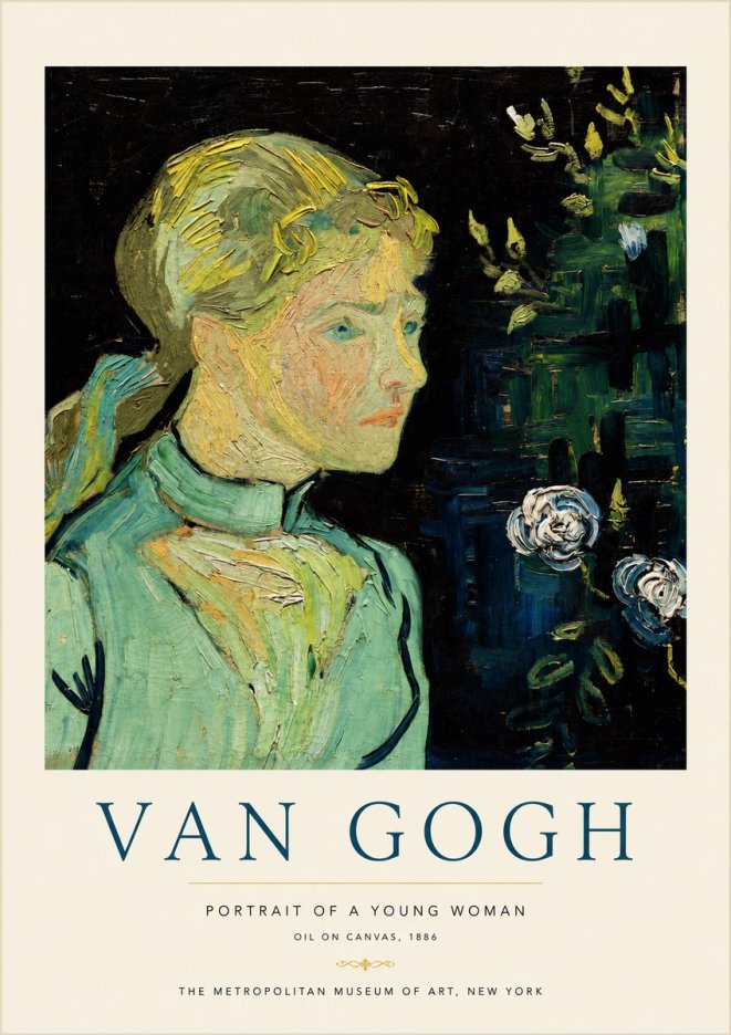 Van Gogh Portrait of a Young Woman No5 - Póster