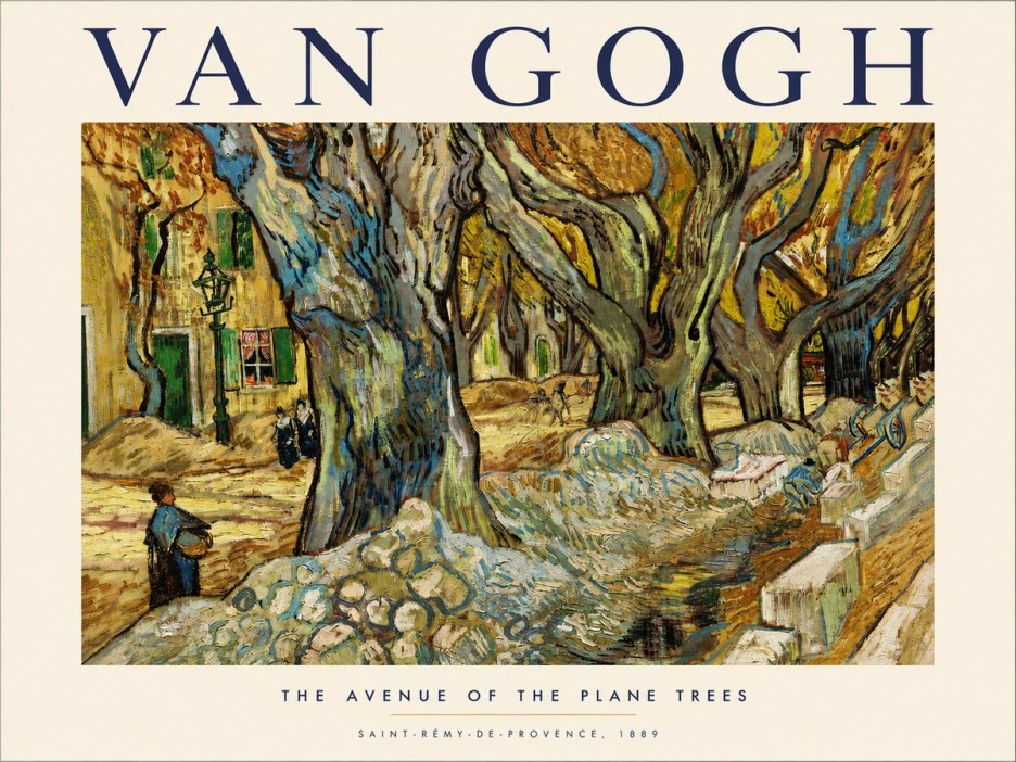 Van Gogh The Avenue of the Plane Trees No3 - Póster
