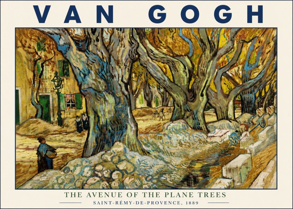 Van Gogh The Avenue of the Plane Trees No4 - Póster