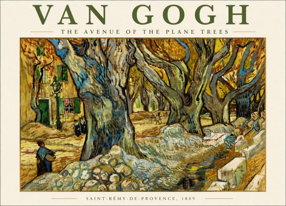 Van Gogh The Avenue of the Plane Trees No5 - Póster