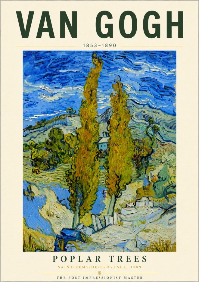 Van Gogh Poplar Trees No5 - Póster